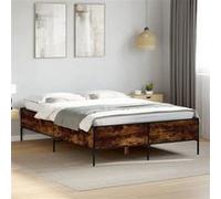 Bedframe bewerkt hout metaal gerookt eikenkleurig 150x200 cm3279794