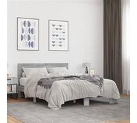 vidaXL Bedframe bewerkt hout metaal grijs sonoma eiken 120x200 cm3280200 Gris G