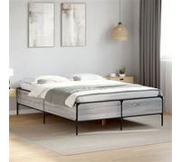 vidaXL Cadre de lit sans matelas sonoma gris 140x190 cm