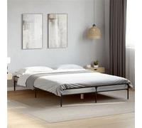 vidaXL Bedframe bewerkt hout metaal grijs sonoma eiken 160x200 cm845009 Gris G