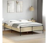 vidaXL Cadre de lit chêne sonoma 140x200 cm sans matelas multicolore