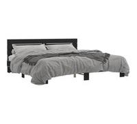 vidaXL Bedframe bewerkt hout metaal zwart 200x200 cm3280127 Noir G