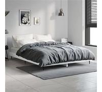 vidaXL Bedframe bewerkt hout wit 135x190 cm832285 Blanc G