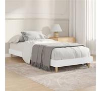 vidaXL Bedframe bewerkt hout wit 75x190 cm832101 Blanc G