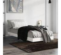vidaXL Bedframe bewerkt hout wit 75x190 cm832205 Blanc G