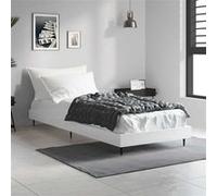 vidaXL Bedframe bewerkt hout wit 75x190 cm832309 Blanc G