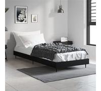 vidaXL Bedframe bewerkt hout zwart 75x190 cm832310 Noir G