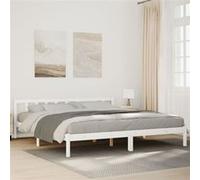 Bedframe extra lang zonder matras grenenhout wit 200x210 cm852441