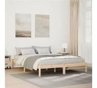Vidaxl Cadre De Lit Extra Long Sans Matelas 160x220 Cm Bois Massif Pin Marron