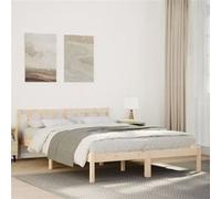 Vidaxl Cadre De Lit Extra Long Sans Matelas 160x220 Cm Bois Massif Pin Marron
