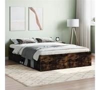 Vidaxl Cadre De Lit Sans Matelas Chêne Fumé 135x190 Cm