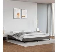 Cadre de Lit Sommier à Lattes Lit Rembourré Cadre à Lattes Lit Double Adulte Meuble de Chambre Intérieur Gris 180x200 cm Similicuir