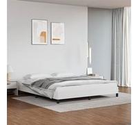 vidaXL Cadre de lit en cuir synthétique Blanc 160 x 200 cm