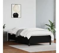Cadre de Lit Sommier à Lattes Lit Rembourré Cadre à Lattes Lit Simple Adulte Meuble de Chambre à Coucher Intérieur Noir 80x200 cm Similicuir
