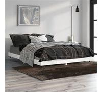 vidaXL Bedframe LED massief hout wit 140x190 cm832173 Blanc G