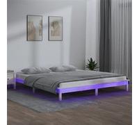 vidaXL Cadre de Lit à LED Sommier à Lattes Lit Double Lit Adulte Cadre à Lattes sur Pied Meuble de Chambre à Coucher 160x200 820617