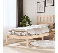 vidaXL Bedframe massief grenenhout 75x190 cm3100983 Marron G