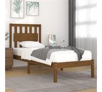 Vidaxl Cadre De Lit Marron Miel Bois De Pin Massif 100x200 Cm Marron