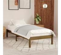 Bedframe massief grenenhout honingbruin 100x200 cm810010