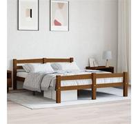 vidaXL Bedframe massief grenenhout honingbruin 120x200 cm322077 Marron G