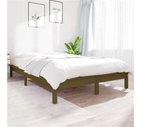 vidaXL Bedframe massief grenenhout honingbruin 140x200 cm820544 Marron G