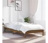 vidaXL Cadre de lit Marron miel 90x200 cm Bois de pin massif