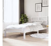 vidaXL Bedframe massief grenenhout wit 90x200 cm3101204 Blanc G