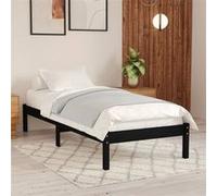 vidaXL Bedframe massief grenenhout zwart 100x200 cm810011 Noir G