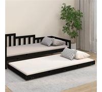 vidaXL Bedframe massief grenenhout zwart 100x200 cm823493 Noir G