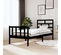 vidaXL Bedframe massief grenenhout zwart 75x190 cm3101312 Noir G