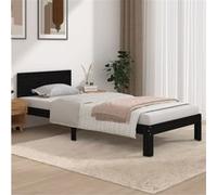 vidaXL Bedframe massief grenenhout zwart 90x200 cm810484 Noir G
