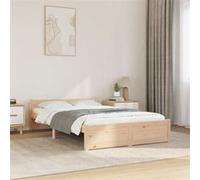 vidaXL Bedframe massief hout 120x190 cm815014 Marron G