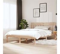 vidaXL Bedframe massief hout 135x190 cm3100564 Marron G