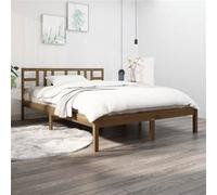 vidaXL Cadre de lit Marron miel Bois massif 200x200 cm 3105428