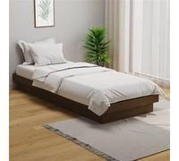 vidaXL Cadre de lit Marron miel Bois massif 75x190 cm Petit simple