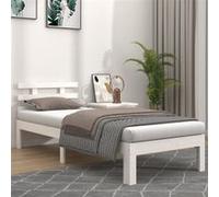 vidaXL Cadre de lit 814715 Bois massif blanc 75x190 cm Petit simple