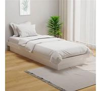 vidaXL Bedframe massief hout wit 75x190 cm819933 Blanc G