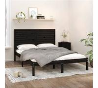 vidaXL Bedframe massief hout zwart 150x200 cm3104617 Noir G