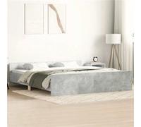 vidaXL Bedframe met hoofd- en voeteneinde betongrijs 200x200 cm3203736 Gris G