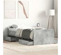 vidaXL Bedframe met hoofd- en voeteneinde betongrijs 75x190 cm3203820 Gris G