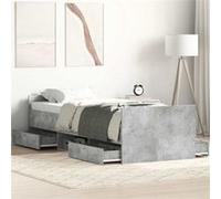vidaXL Bedframe met hoofd- en voeteneinde betongrijs 90x190 cm3203813 Gris G
