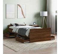 Vidaxl Cadre De Lit Tête De Lit Et Pied De Lit Chêne Marron 90x190 Cm Multicolore