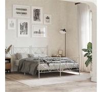 Cadre de Lit Métal avec Tête de Lit Sommier Meuble Chambre Intérieur vidaXL