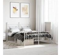 Cadre de Lit Métal sans Matelas Adulte Sommier à Lattes Chambre Intérieur vidaXL