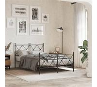 vidaXL Bedframe met hoofd- en voeteneinde metaal zwart 120x190 cm376517 Noir G