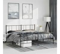 Bedframe met hoofd- en voeteneinde metaal zwart 183x213 cm352503
