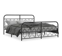 vidaXL Bedframe met hoofd- en voeteneinde metaal zwart 183x213 cm377140 Noir G