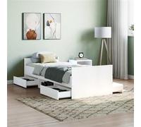Vidaxl Cadre De Lit Avec Tête De Lit/Pied De Lit Blanc 75x190 Cm Blanc