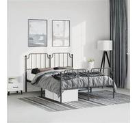 vidaXL Bedframe met hoofd- en voeteneindeÂ metaal zwart 183x213 cm373910 Noir G