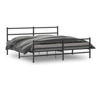 vidaXL Bedframe met hoofd- en voeteneindeÂ metaal zwart 193x203 cm355389 Noir G